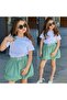 Girl's Green Skirt Set-71002Y - 3