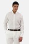 White Regular Fit Striped Linen Shirt 4165-10 - 2