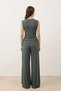 Khaki Buckle Detailed Women's Suit - 4