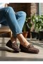 Flat Sole Brown Suede Daily Buckle Detail Women's Ballet Flats - 4