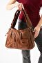 571 Imported Washed Leather 8-Compartment Detailed Lightweight Waterproof Crossbody and Shoulder Bag (Width 34 cm Length 24 cm) - 3