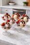 6-Piece Glass Ice Cream Bowl Set with Stand, Stylish Presentation Bowl, Dessert Fruit Serving Mug Set - 4