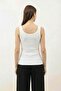 White Button Detailed Women's Tank Top - 2
