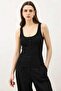 Black Button Detailed Women's Tank Top