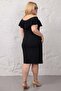 Women's Plus Size Shoulder Ruffle Detailed Madonna Collar Stretchy Dress - 7