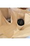 Coffee Cup and Flowers Printed Natural Canvas Tote Bag with Open Handle and White Velcro Water Bottle Holder - Small - 6