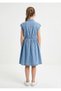 Girls Denim Dress Sleeveless with a front Belt detail - 3