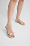 Women's Beige Comfortable Double-Strap Buckle Stone Sandals - 3