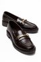 Women's Brown Loafer with Gold Buckle, Casual Classic Stylish Shoes