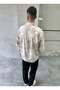 Patterned Oversize Premium Modern Cut Beige Shirt - 5