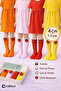 Strawberry Girls' Knee Socks 4 Pairs Boxed - 3