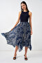 Women's Asymmetrical Tulle Chiffon Skirt 8061 - Navy Blue