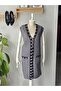 Plus Size Boat Neck Buttoned Pocketed Knitwear Vest Women's Daily Comfortable Stylish Design - 7