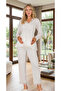 New Season Ecru Long Sleeve Design Elegant Lace Detailed Buttoned Maternity Pajama Set