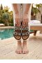 225 Women's Double Buckle Stone Detailed Straw Comfort Slippers - 3