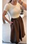 Self-Belted Lower Poplin Fabric Dress - 4