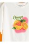 Lcw Kids White Printed Girls' T-Shirt and Shorts Skirt - 7