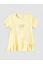 Esvab • Modern & Distinctive Zero Roba Collar Ruffled Printed Girls' T-Shirt