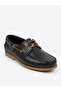 Black Lace-Up Loafer Men's Shoes - 2