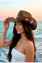 Country Style Cowboy Hat Women's Hat with Embroidery Detail & Accessories |   Breathable Summer Design