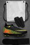 Rekor Sport Astroturf Football Shoe Set with Unisex Socks, Shin Guard, Training Bag, 4-Piece Advantage Black-Yellow - 5