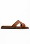 Women's Tan Genuine Leather Slippers Daily Comfortable Stylish Summer Comfort Modern - 2