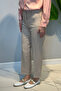 Plus Size Women's Slit Detail Ankle Length Fabric Trousers 07 Beige - 3