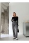High Waist Boyfriend Style Black Flare Jeans - 3