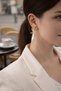 Gold Color Pearl Detailed Dangle Earrings Stylish Design Tarnish Resistant Coating Daily Special Occasion Combination - 5