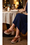 Side Buckle Detailed High Lightly Padded Heeled Comfortable Women's Summer Slippers Sandals - 6