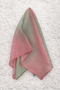 100% Pure Silk Hand Painted Square Scarf - 55 X 55 Design - Pink - Green