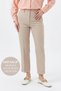 Plus Size Women's Slit Detail Ankle Length Fabric Trousers 07 Beige