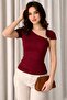 New Product Short Sleeve Modal Fabric Women's Blouse with Shoulder Accessories - 2