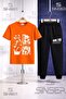 Children's Dare to Start White Printed T-Shirt Tracksuit Set