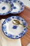 Antique Deep Blue 4-Piece Porcelain Jam Bowl / Snack Bowl with Blue Floral Pattern - 2