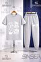 Children's Dare to Start White Printed T-Shirt Tracksuit Set