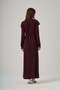 2043 Stone Embellished Shoulder Detail Belted Dress - Plum - 3