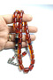 German Silver Tassel Necklace Silver Imame Clasp Amber - 5