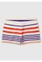 Women's purple Cotton Blend Striped Hem Detail knit shorts - 4