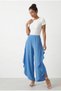 High Waist Asymmetrical Cut Loose Pants Skirt Look