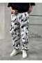 Batik Patterned White Parachute Pants - 2