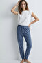 100% Cotton Compact Combed Single Jersey Women's Pajama Bottoms with Pockets Regular Fit Cuff Hem Flexible Anti-Sweat Indg - 5