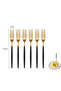 5pcs Stainless Steel Matt Polish Cake Fork Set Gold/Black 13.3centimeter - 2