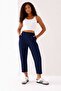 Women's Elastic Waist Modal Fabric Striped Ankle Pants Soft Textured Stylish Lace-Up Pants
