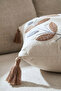 Buldan Bezi Cotton Tasseled Throw Pillow Cover - Decorative Wreath Embroidered Pillowcase 42X42 cm - 8