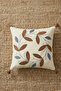 Buldan Bezi Cotton Tasseled Throw Pillow Cover - Decorative Wreath Embroidered Pillowcase 42X42 cm - 6