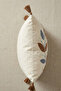 Buldan Bezi Cotton Tasseled Throw Pillow Cover - Decorative Wreath Embroidered Pillowcase 42X42 cm - 7