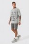 Men's Oversize T-Shirt Code 26 Printed Gray Washed – Premium Vintage Special Fabric - 4