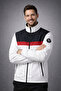 Men's Black Seasonal Jacket with Stand Collar and Stripe Detail, Casual - 4