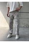 Men's Patterned Baggy Jean Relaxed Fit Trousers